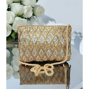 Vintage Gold and Silver Beaded Bag